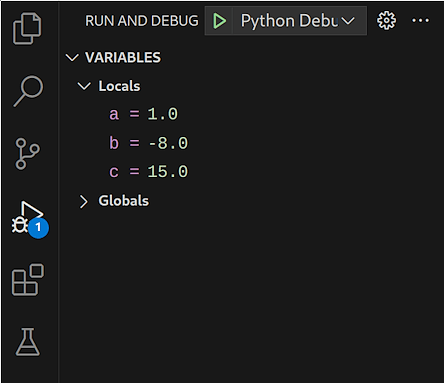 vscode debugging variables