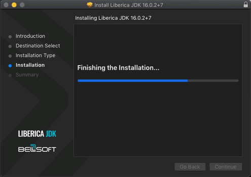 Install in Progress screen