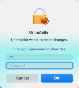 Confirm uninstallation