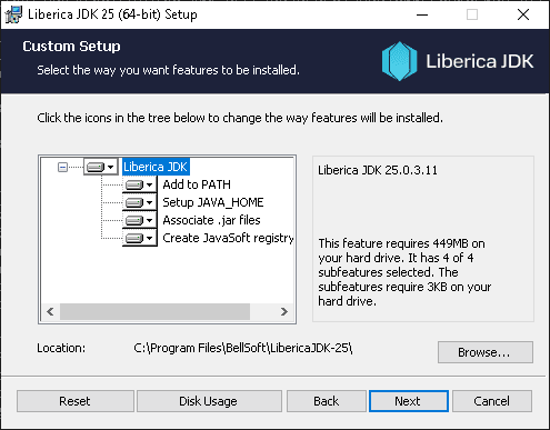 Liberica JDK 25.0.3+11 Install Guide