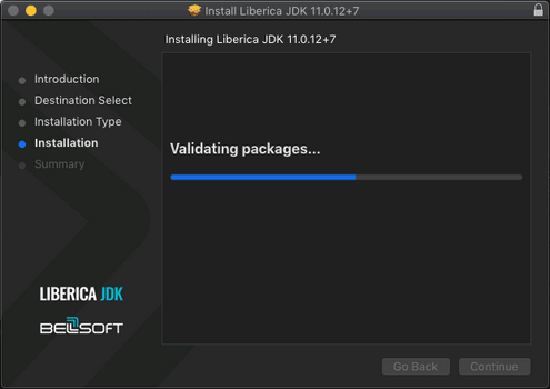 Install in Progress screen