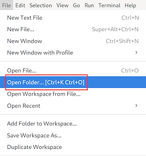 vscode open folder